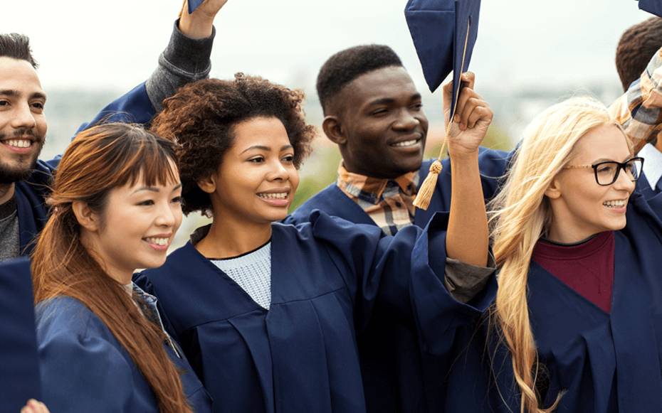 Students in cap and gown